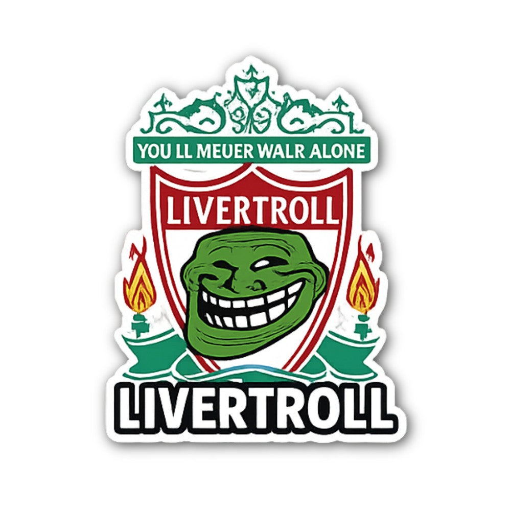 Funny Cute LIVERTROLL Sticker, Waterproof Vinyl Decal Sticker Indoor Or Outdoor 2 (Pieces) 3" and 5"
