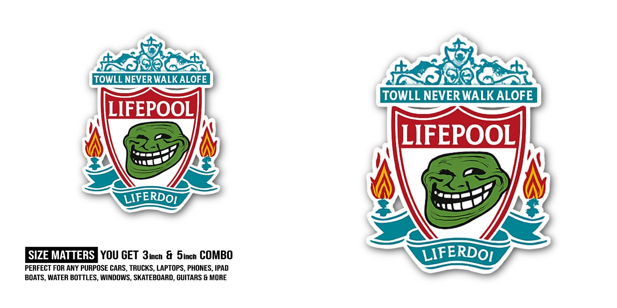 Funny LIFEPOOL Sticker, Waterproof Vinyl Decal Sticker Indoor Or Outdoor 2 (Pieces) 3" and 5"