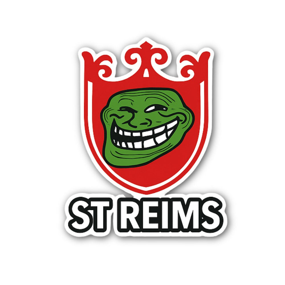 Funny Man Face & ST REIMS Sticker, Waterproof Vinyl Decal Sticker Indoor Or Outdoor 2 (Pieces) 3" and 5"