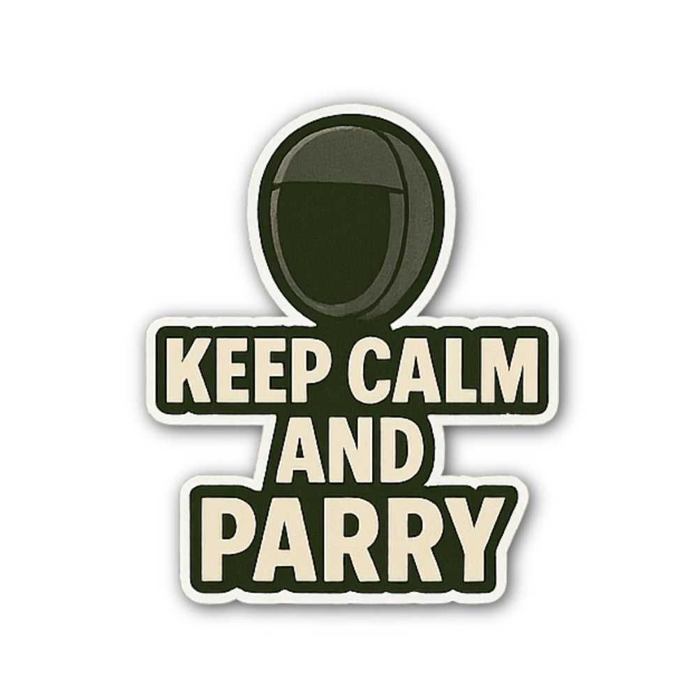 KEEP CALM AND PARRY Sticker, Waterproof Vinyl Decal Sticker Indoor Or Outdoor 2 (Pieces) 3" and 5"
