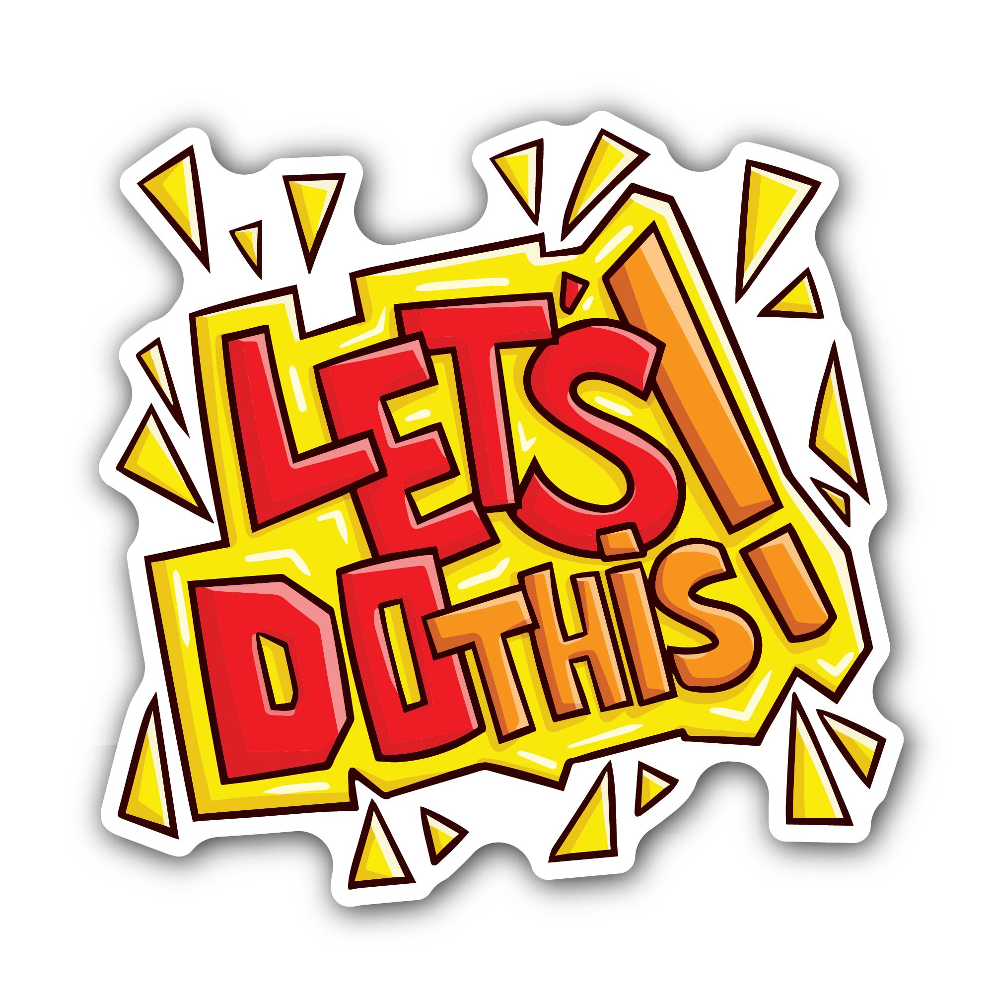 Let's Do This Sticker, Waterproof Vinyl Decal Sticker Indoor Or Outdoor 2 (Pieces) 3" and 5"