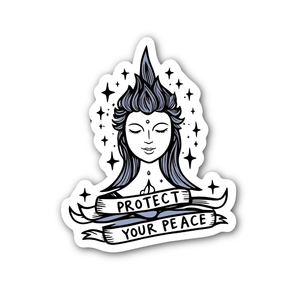 PROTECT YOUR PEACE & GIRL Sticker, Waterproof Vinyl Decal Sticker Indoor Or Outdoor 2 (Pieces) 3" and 5"