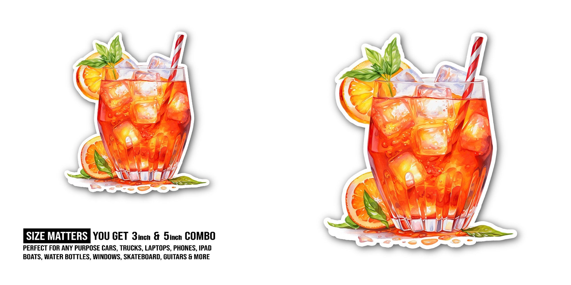 Spritz Sticker, Waterproof Vinyl Decal Sticker Indoor Or Outdoor 2 (Pieces) 3" and 5"