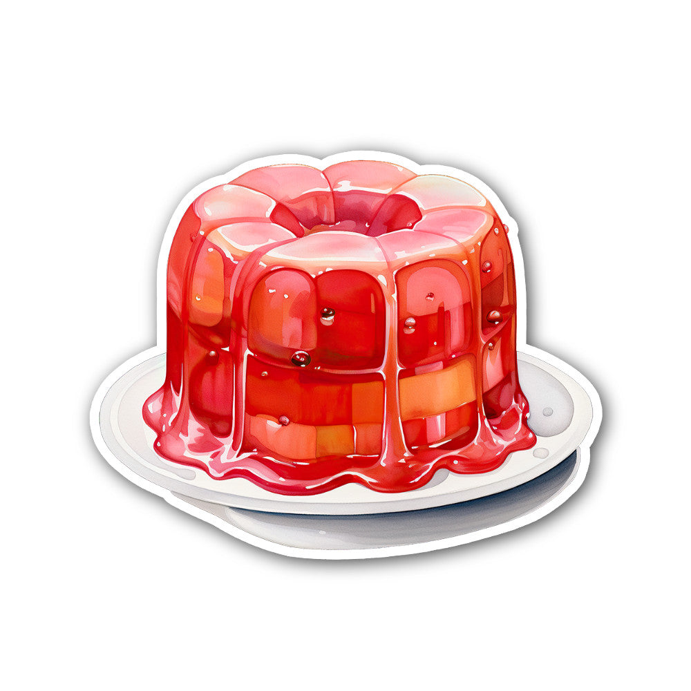 JELLY PUDDING Sticker, Waterproof Vinyl Decal Sticker Indoor Or Outdoor 2 (Pieces) 3" and 5"