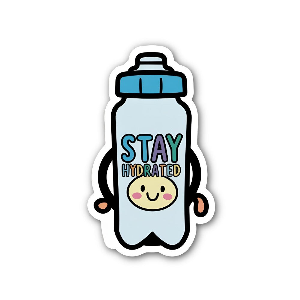 Stay Hydrated Sticker, Waterproof Vinyl Decal Sticker Indoor Or Outdoor 2 (Pieces) 3" and 5"