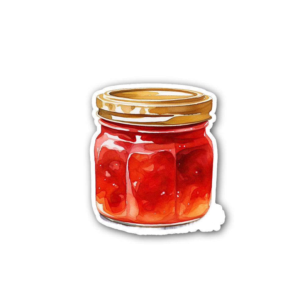 STRAWBERRY JAM JAR Sticker, Waterproof Vinyl Decal Sticker Indoor Or Outdoor 2 (Pieces) 3" and 5"