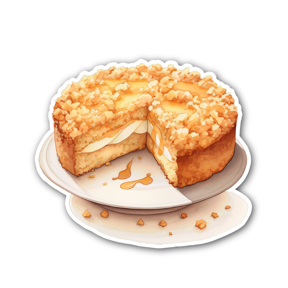 CHEESE CAKE Sticker, Waterproof Vinyl Decal Sticker Indoor Or Outdoor 2 (Pieces) 3" and 5"