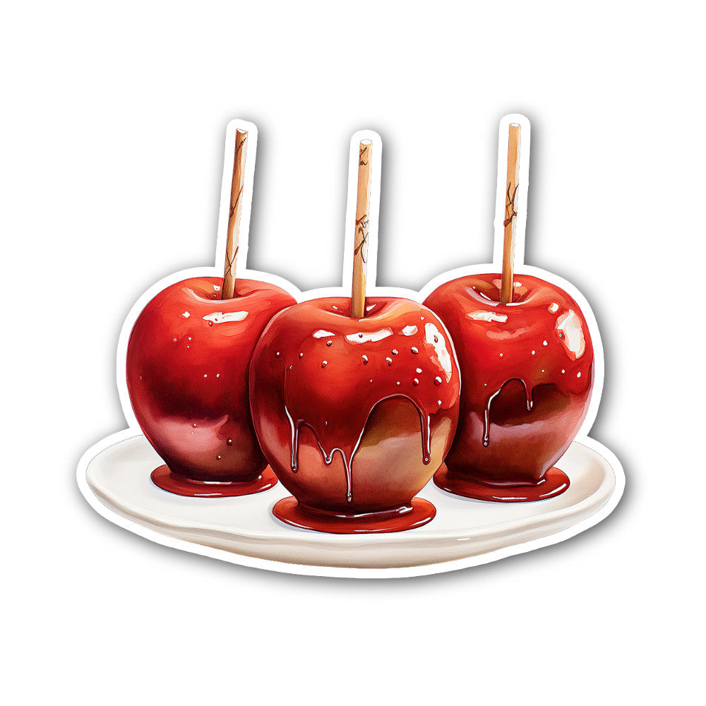 CANDY APPLES Sticker, Waterproof Vinyl Decal Sticker Indoor Or Outdoor 2 (Pieces) 3" and 5"