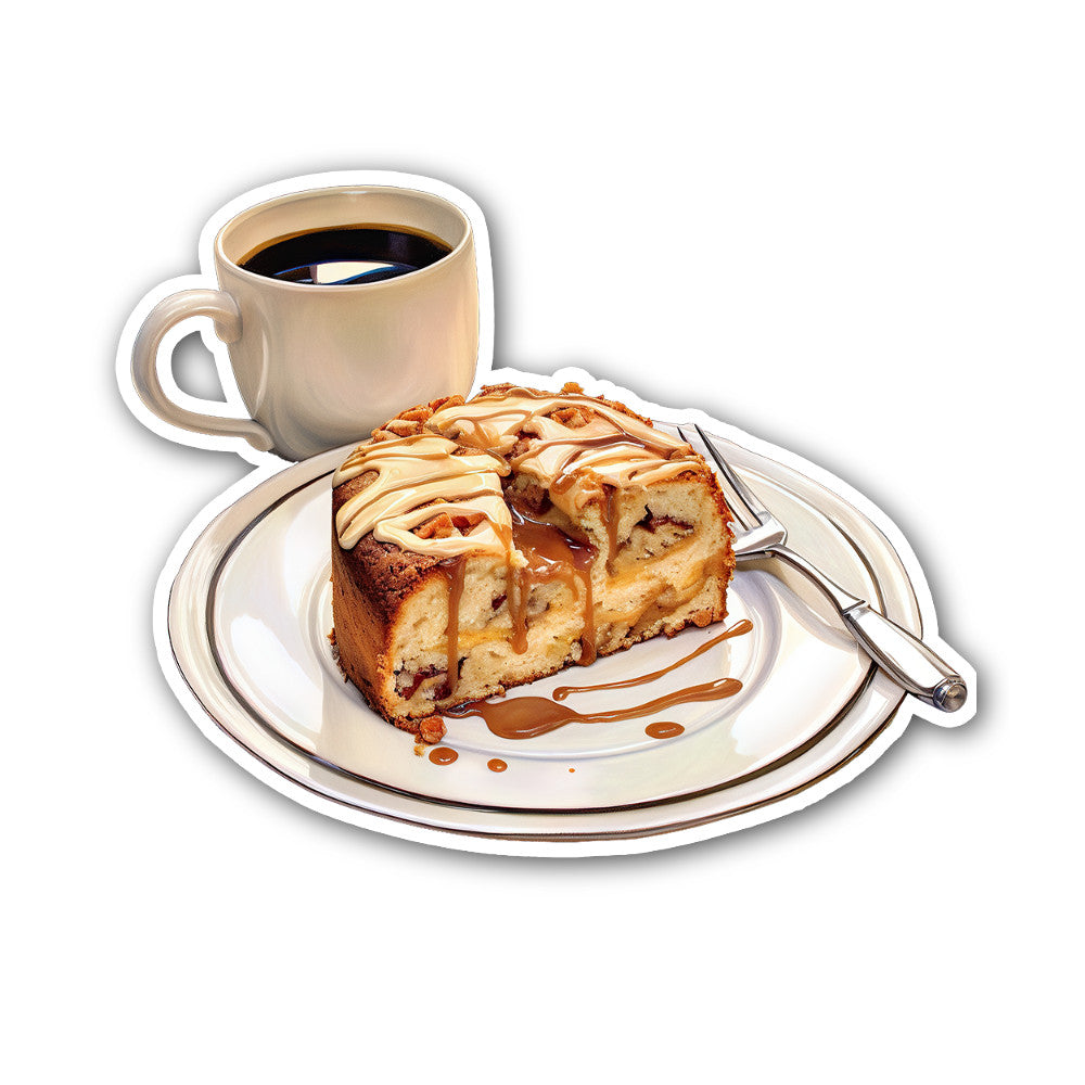 CUP & CAKE Sticker, Waterproof Vinyl Decal Sticker Indoor Or Outdoor 2 (Pieces) 3" and 5"