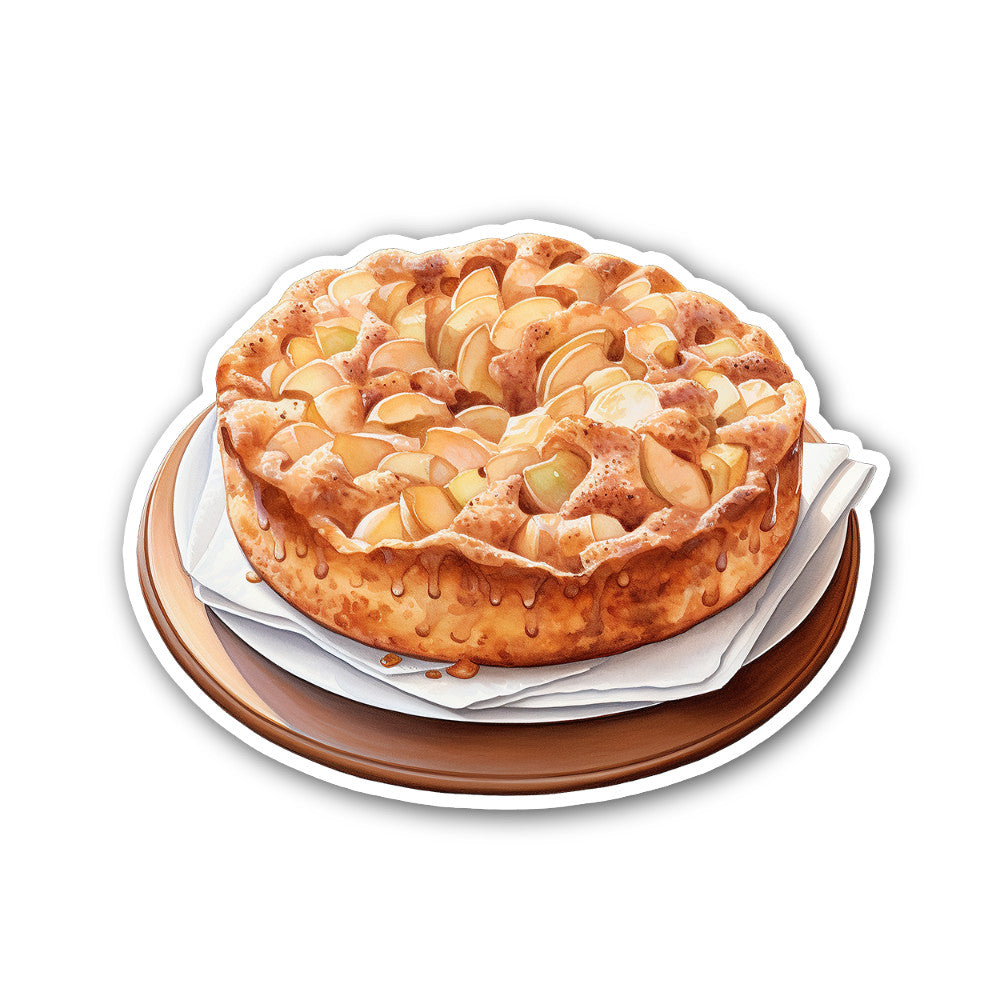 APPLE CAKE Sticker, Waterproof Vinyl Decal Sticker Indoor Or Outdoor 2 (Pieces) 3" and 5"