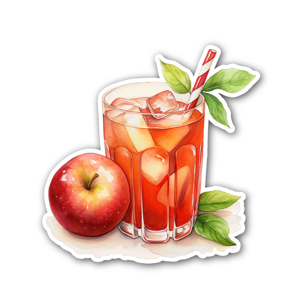 APPLE JUICE Sticker, Waterproof Vinyl Decal Sticker Indoor Or Outdoor 2 (Pieces) 3" and 5"