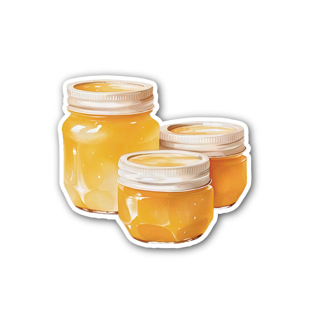 HONEY JAR Sticker, Waterproof Vinyl Decal Sticker Indoor Or Outdoor 2 (Pieces) 3" and 5"
