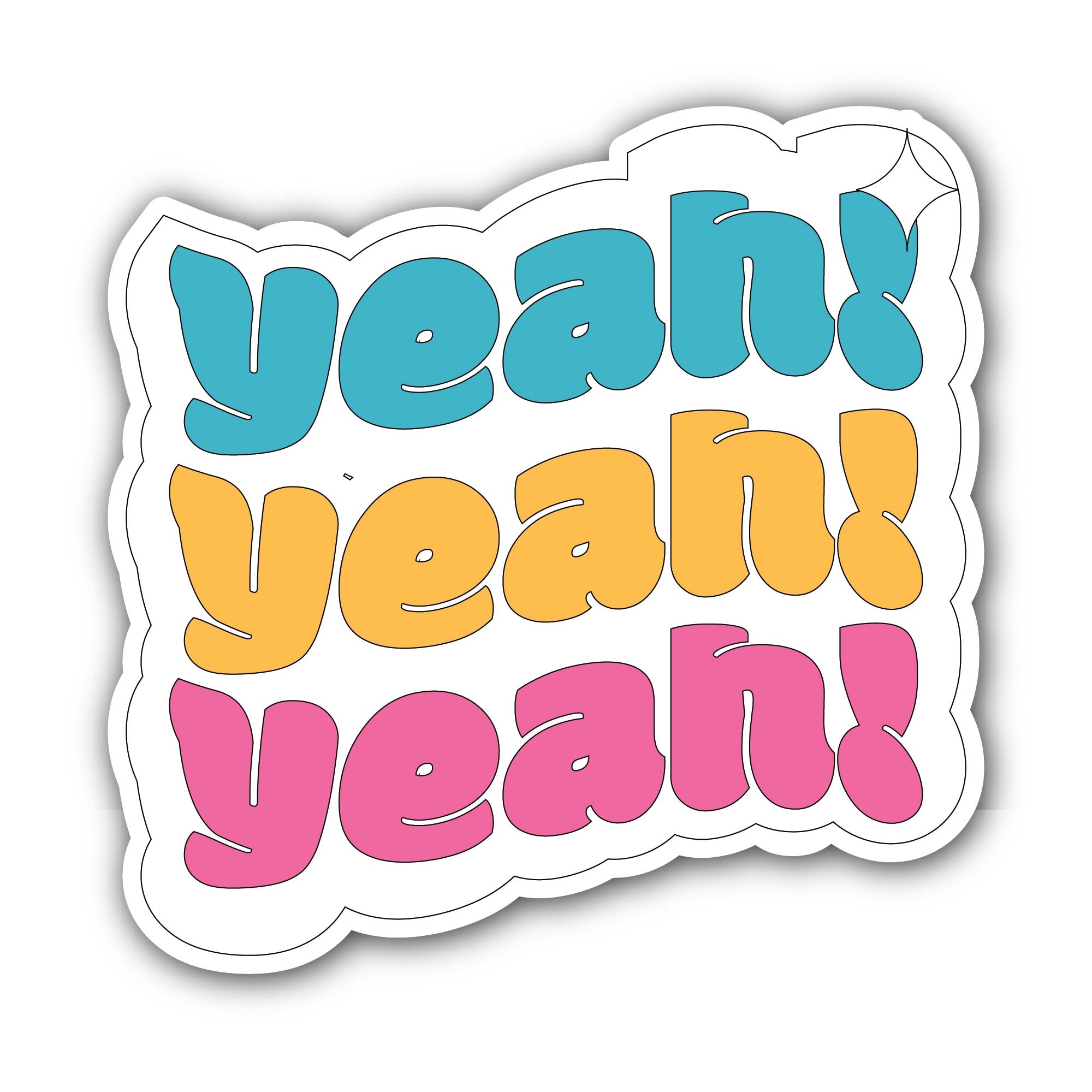 Yeah Sticker, Waterproof Vinyl Decal Sticker Indoor Or Outdoor 2 (Pieces) 3" and 5"