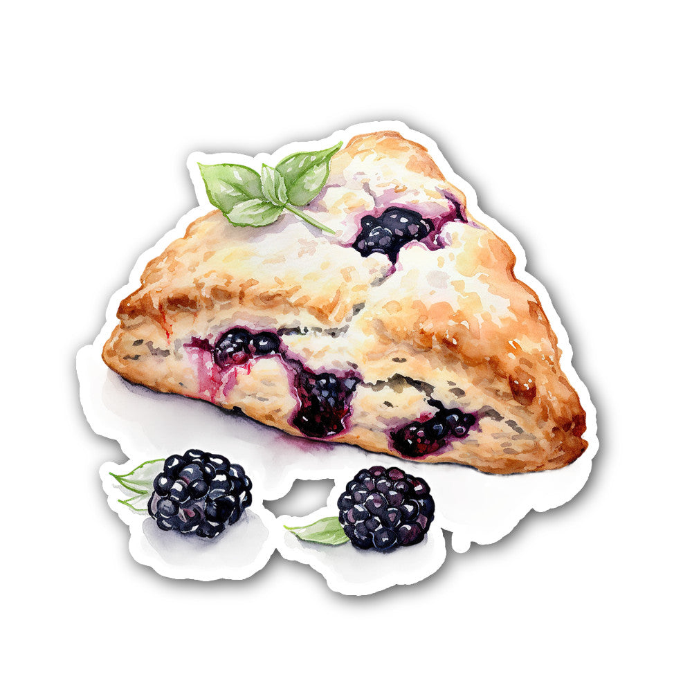 Blackberry scones Sticker, Waterproof Vinyl Decal Sticker Indoor Or Outdoor 2 (Pieces) 3" and 5"