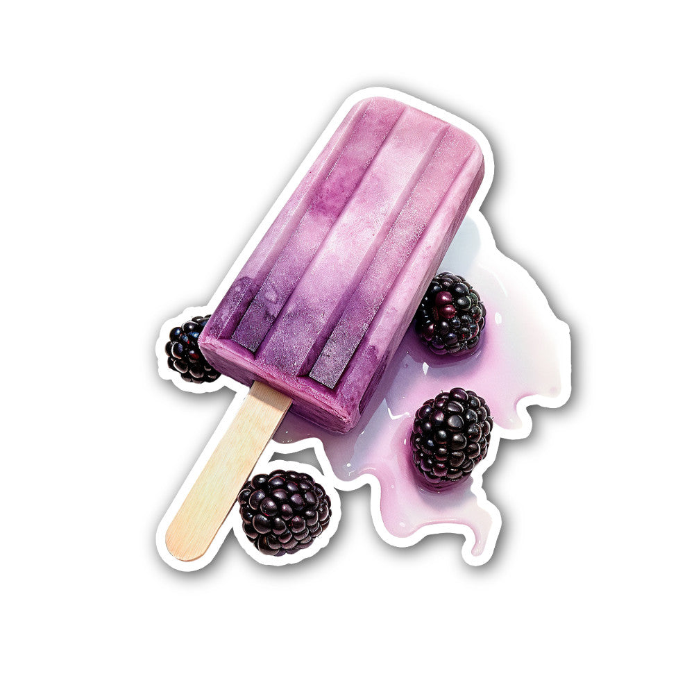 Blackberry popsicle Sticker, Waterproof Vinyl Decal Sticker Indoor Or Outdoor 2 (Pieces) 3" and 5"