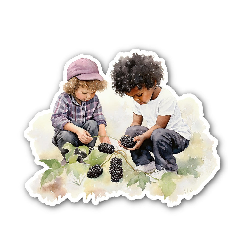 Blackberry with childrens Sticker, Waterproof Vinyl Decal Sticker Indoor Or Outdoor 2 (Pieces) 3" and 5"