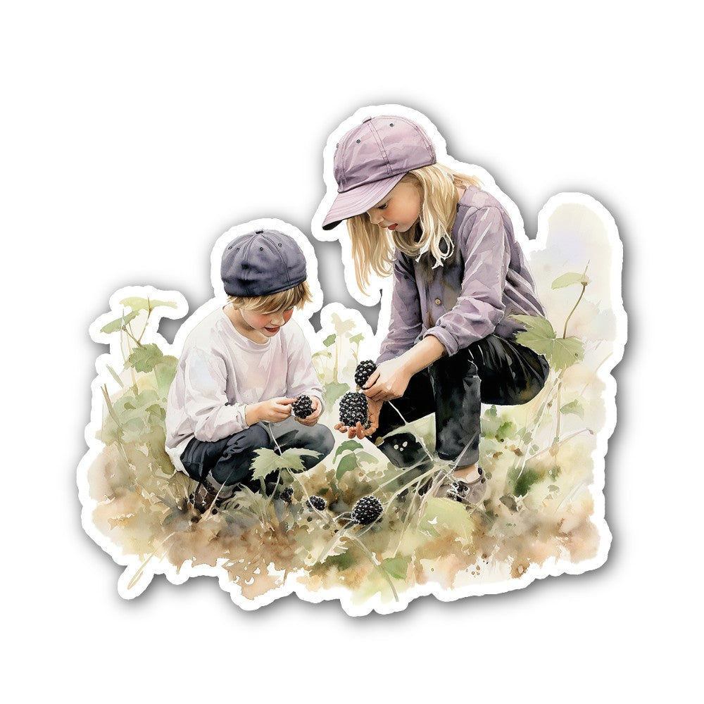 Blackberry Beautiful Farm Sticker, Waterproof Vinyl Decal Sticker Indoor Or Outdoor 2 (Pieces) 3" and 5"