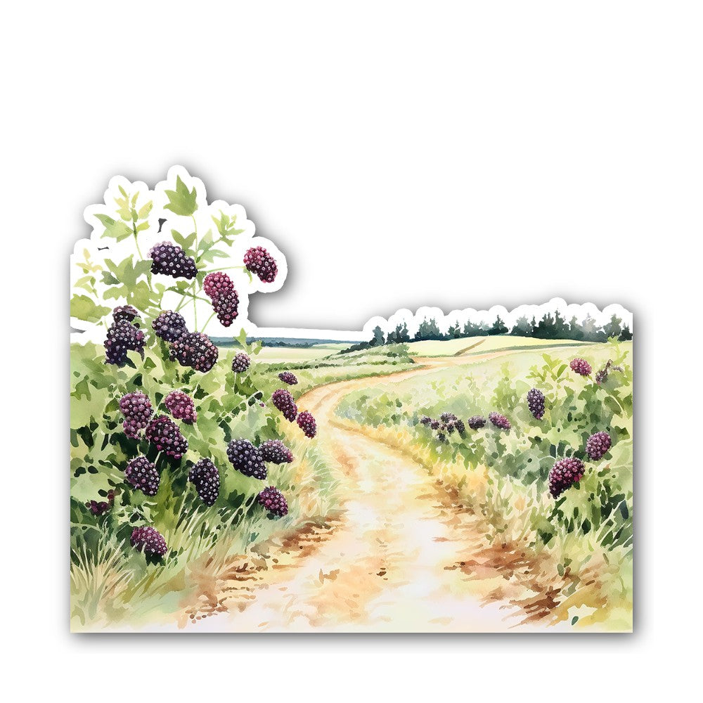 Blackberry Beautiful Garden Sticker, Waterproof Vinyl Decal Sticker Indoor Or Outdoor 2 (Pieces) 3" and 5"