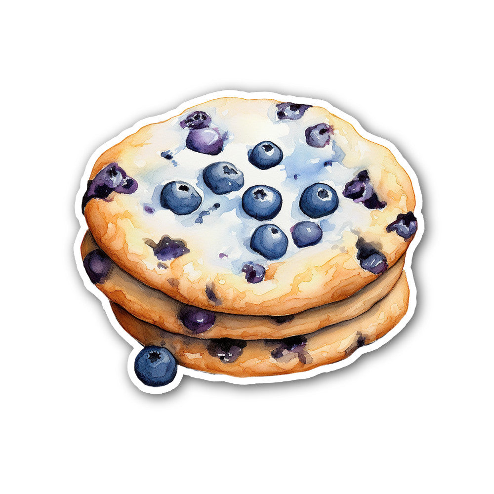 Blueberry Tasty cookies Sticker, Waterproof Vinyl Decal Sticker Indoor Or Outdoor 2 (Pieces) 3" and 5"