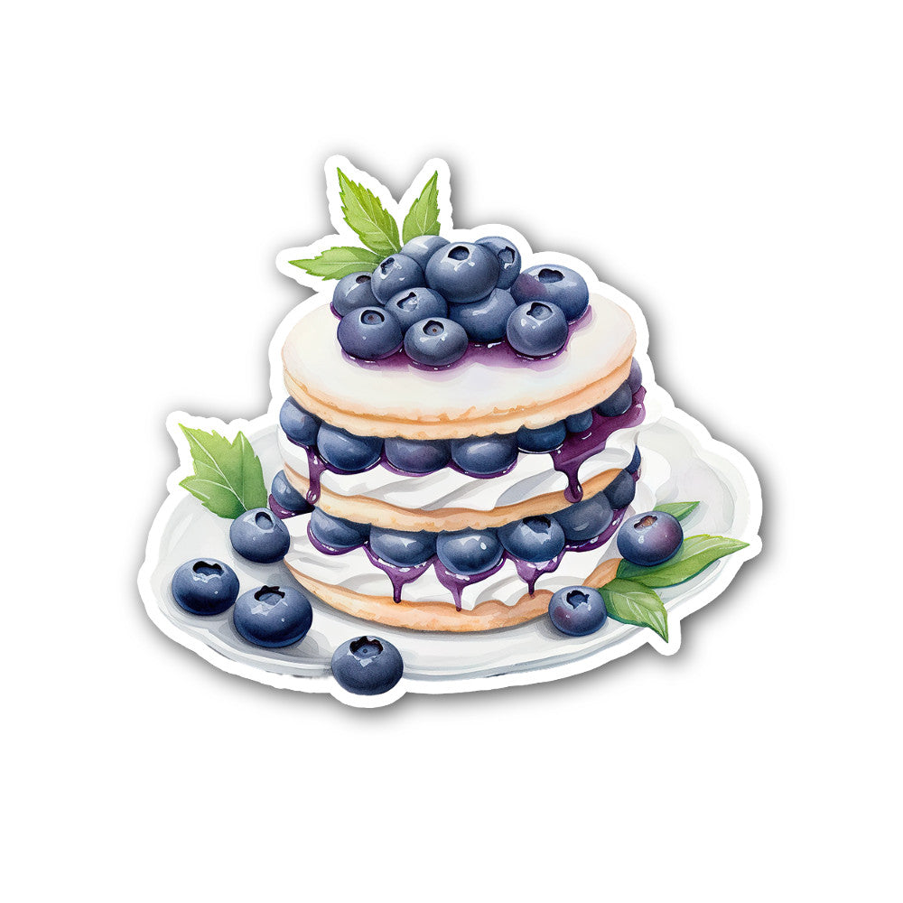 Blueberry cheesecake Sticker, Waterproof Vinyl Decal Sticker Indoor Or Outdoor 2 (Pieces) 3" and 5"