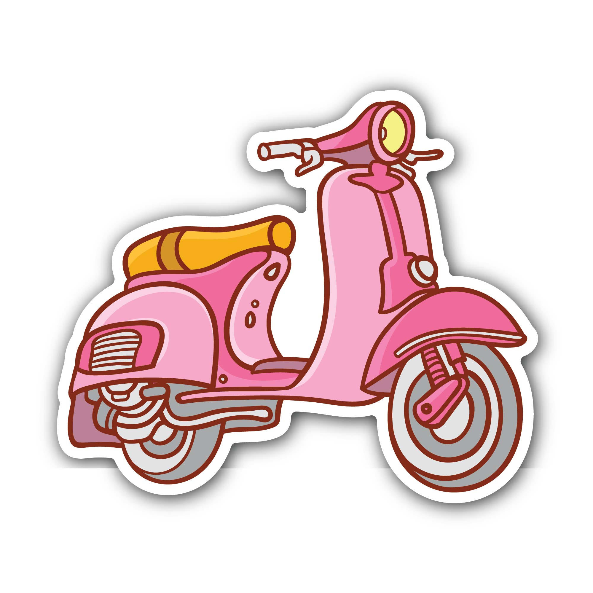 Pink Scooter Sticker, Waterproof Vinyl Decal Sticker Indoor Or Outdoor 2 (Pieces) 3" and 5"