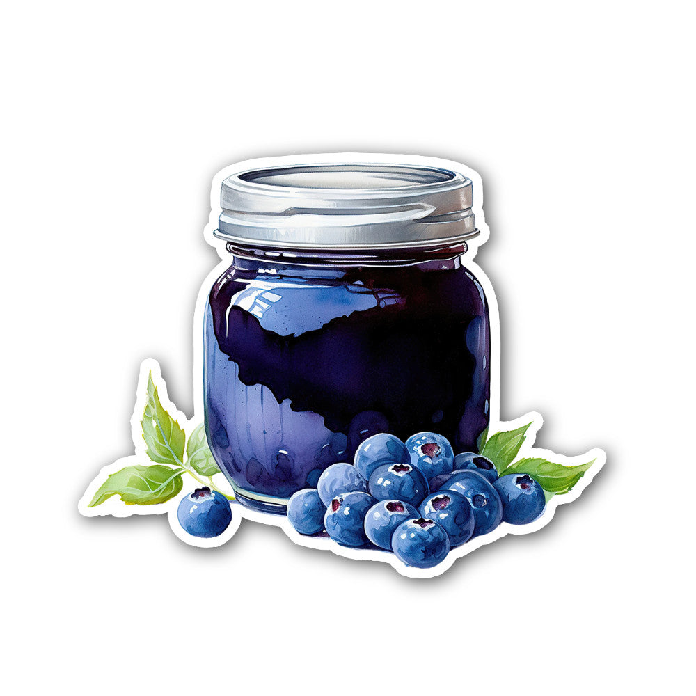 Blueberry milkshake Sticker, Waterproof Vinyl Decal Sticker Indoor Or Outdoor 2 (Pieces) 3" and 5"