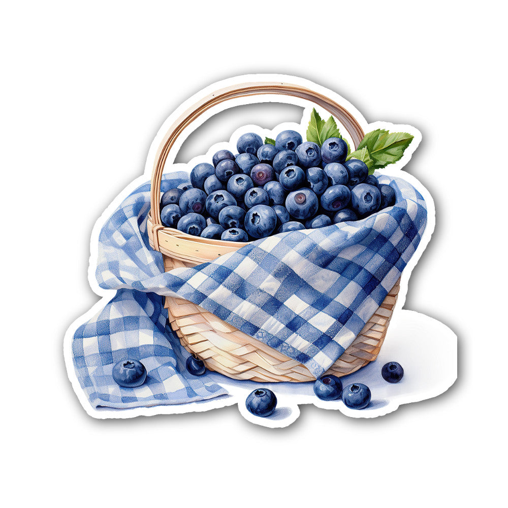 Bowl of blueberries Sticker, Waterproof Vinyl Decal Sticker Indoor Or Outdoor 2 (Pieces) 3" and 5"