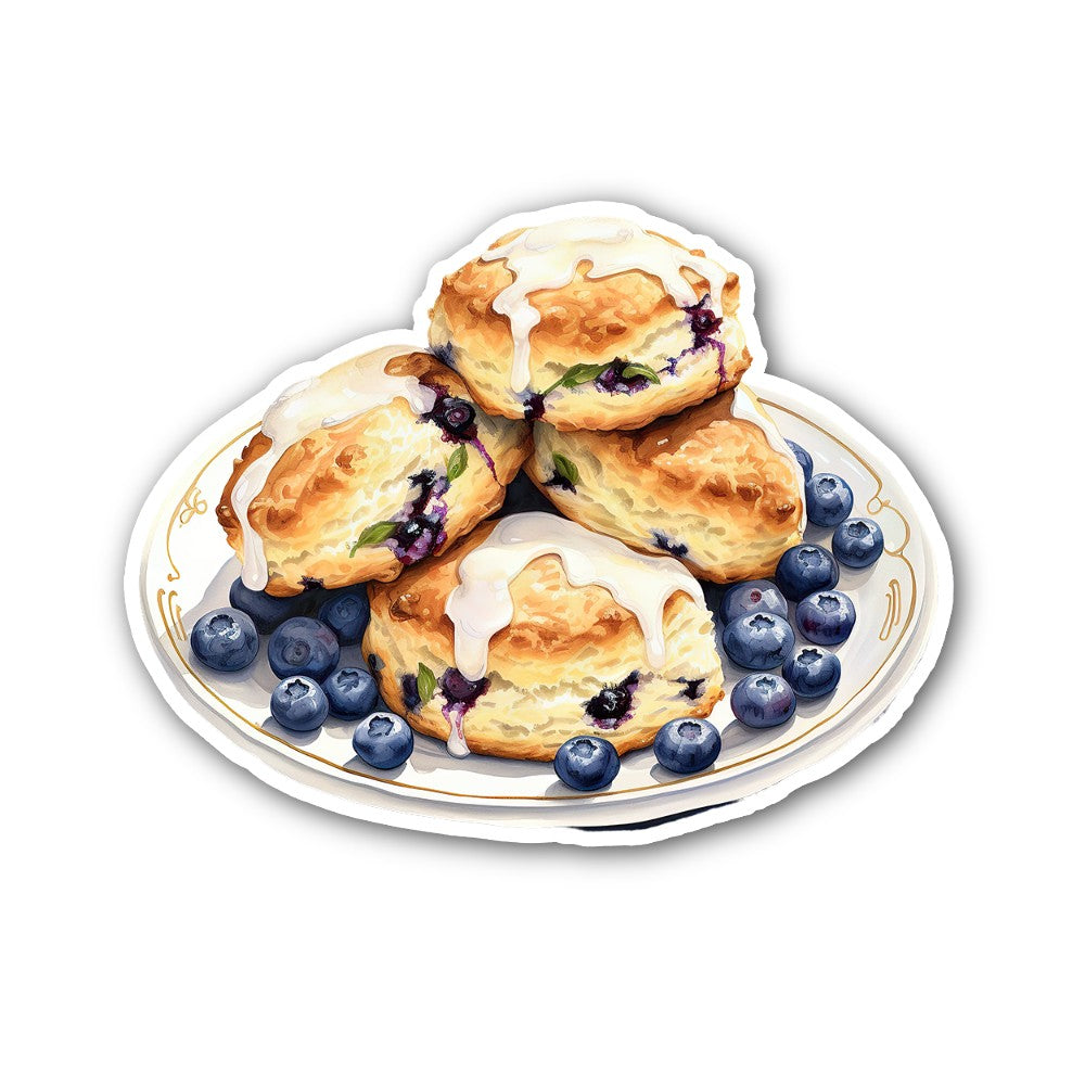 Blueberry plant in a pot Sticker, Waterproof Vinyl Decal Sticker Indoor Or Outdoor 2 (Pieces) 3" and 5"
