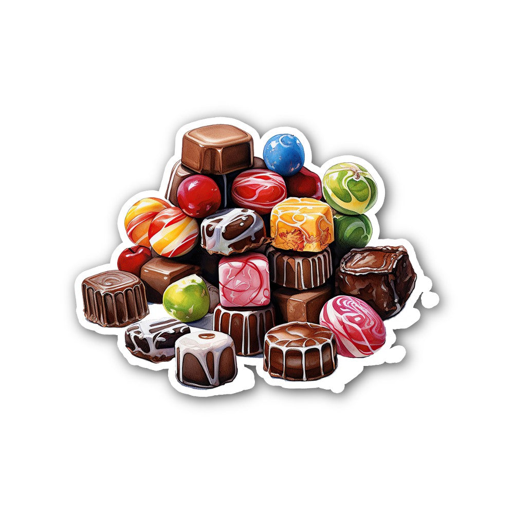 Dark Milk And White Chocolate Sticker, Waterproof Vinyl Decal Sticker Indoor Or Outdoor 2 (Pieces) 3" and 5"