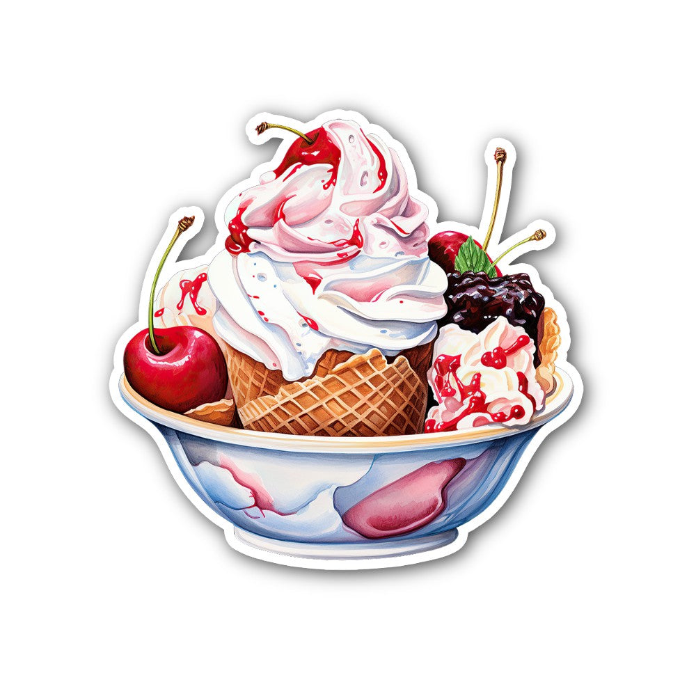 Sweet Dessert Icing Cup Sticker, Waterproof Vinyl Decal Sticker Indoor Or Outdoor 2 (Pieces) 3" and 5"