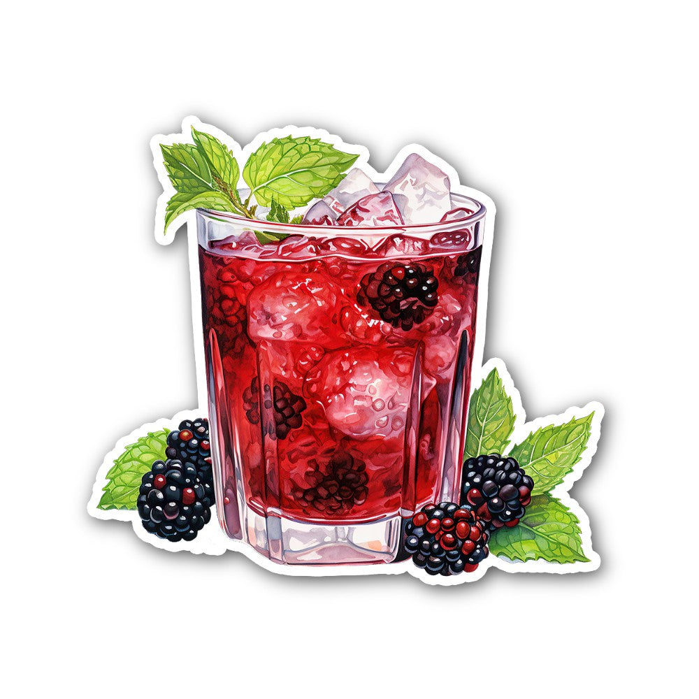 Glass Of Fruit Juice Sticker, Waterproof Vinyl Decal Sticker Indoor Or Outdoor 2 (Pieces) 3" and 5"