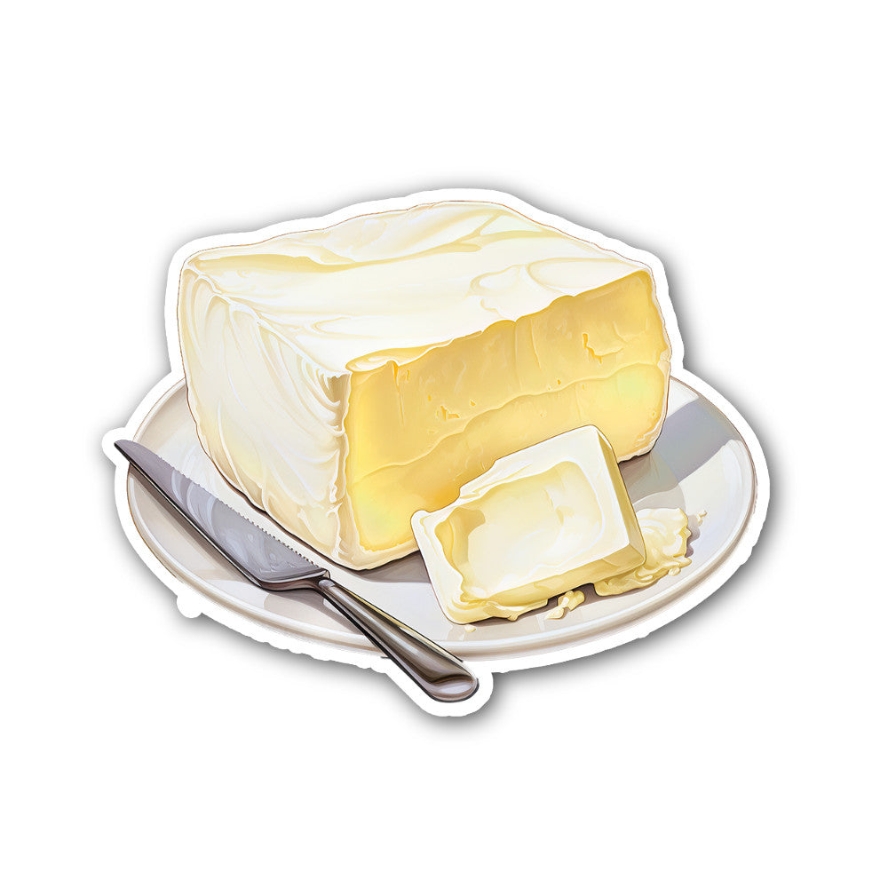 Sliced Butter Sticker, Waterproof Vinyl Decal Sticker Indoor Or Outdoor 2 (Pieces) 3" and 5"
