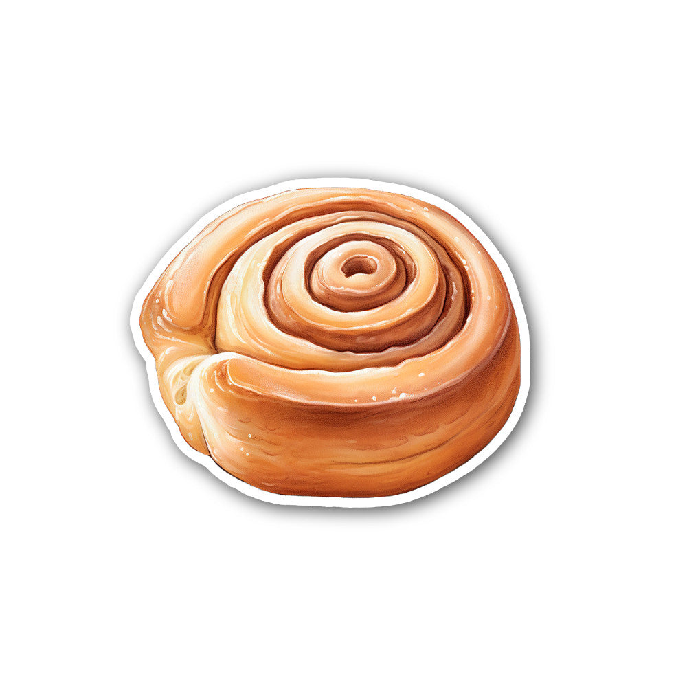 Cute Cinnamon Rolls bread Sticker, Waterproof Vinyl Decal Sticker Indoor Or Outdoor 2 (Pieces) 3" and 5"