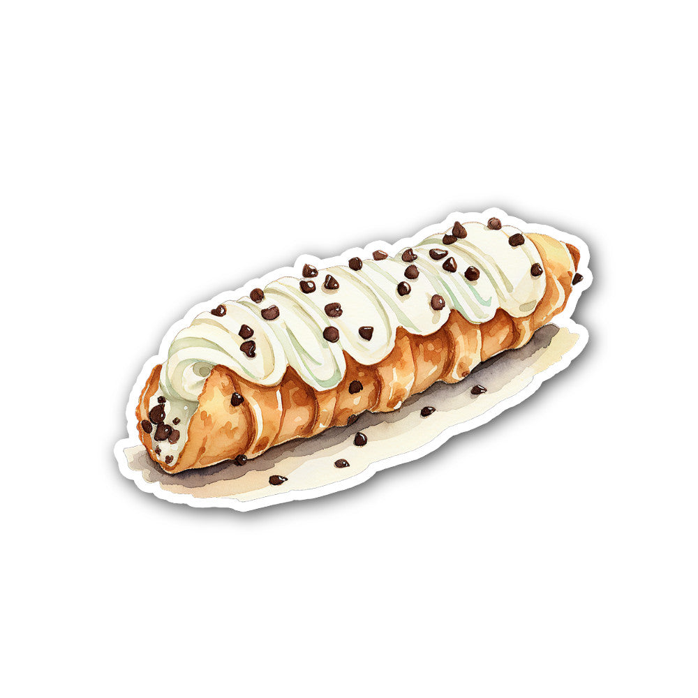 Yummy Cannoli cake Sticker, Waterproof Vinyl Decal Sticker Indoor Or Outdoor 2 (Pieces) 3" and 5"