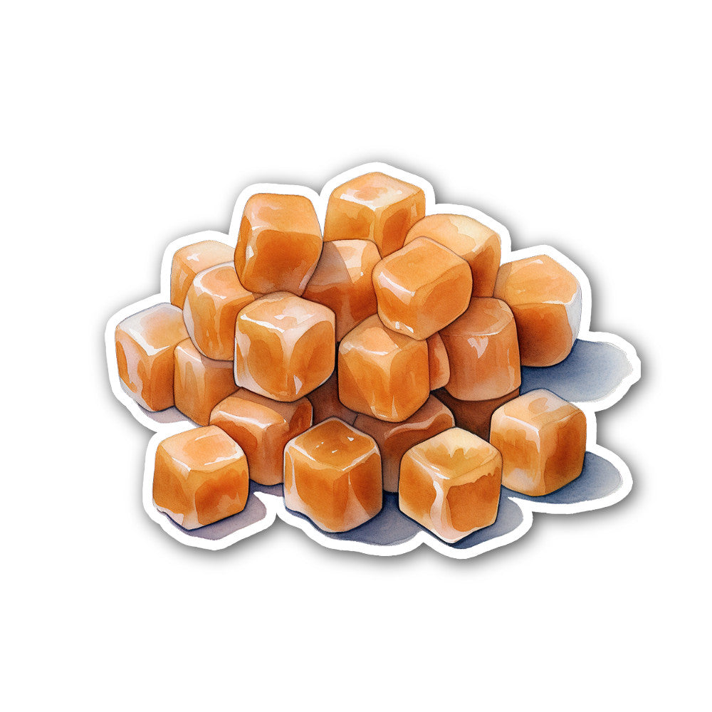 Toffees sweet food Sticker, Waterproof Vinyl Decal Sticker Indoor Or Outdoor 2 (Pieces) 3" and 5"
