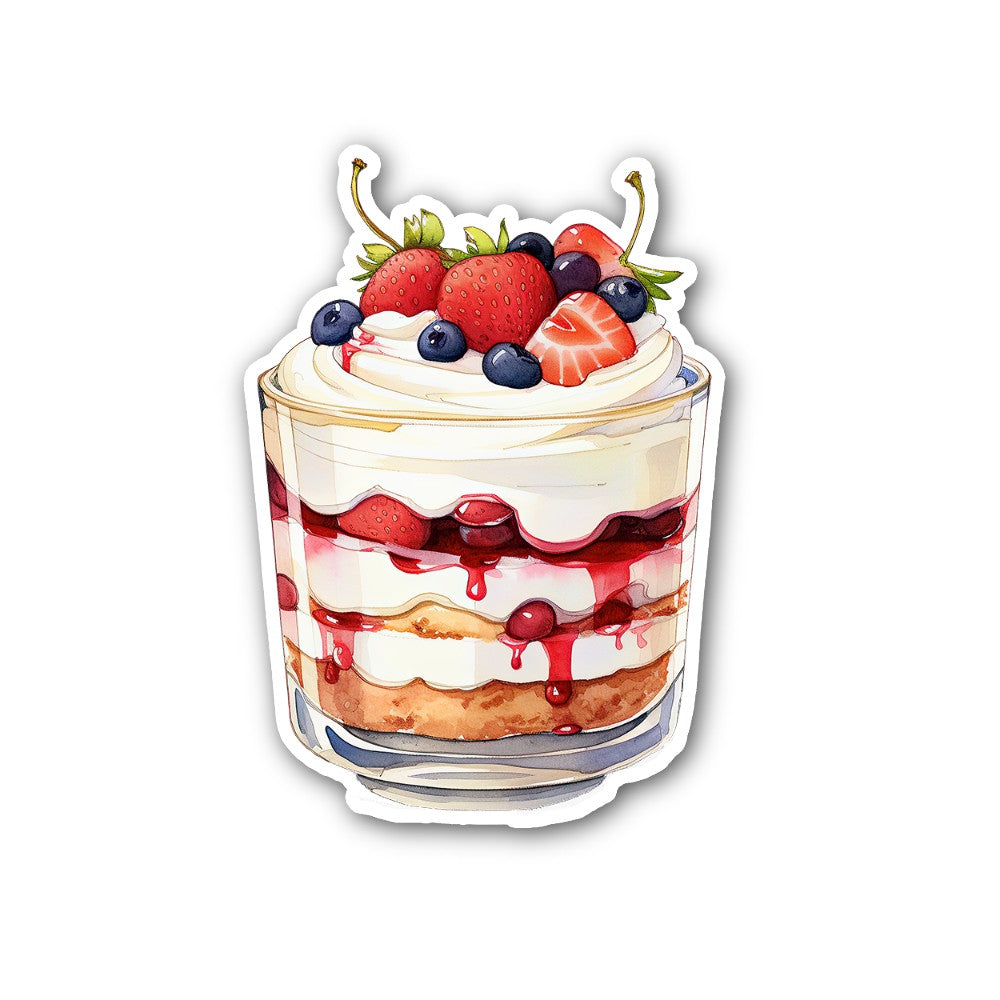 Sweet food cake dessert Sticker, Waterproof Vinyl Decal Sticker Indoor Or Outdoor 2 (Pieces) 3" and 5"