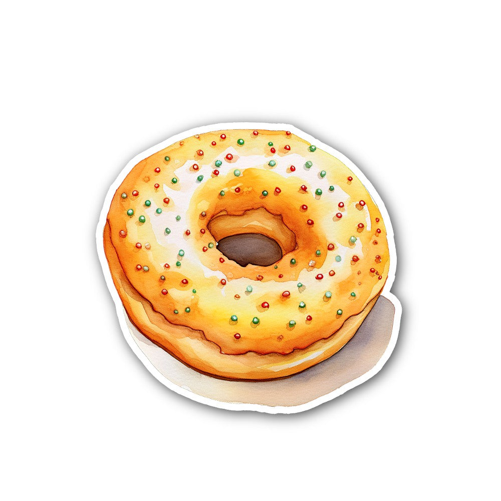 Orange cream sicle donut Sticker, Waterproof Vinyl Decal Sticker Indoor Or Outdoor 2 (Pieces) 3" and 5"