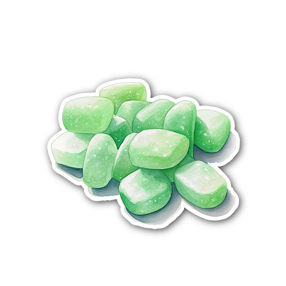 Green bubblegum Sticker, Waterproof Vinyl Decal Sticker Indoor Or Outdoor 2 (Pieces) 3" and 5"
