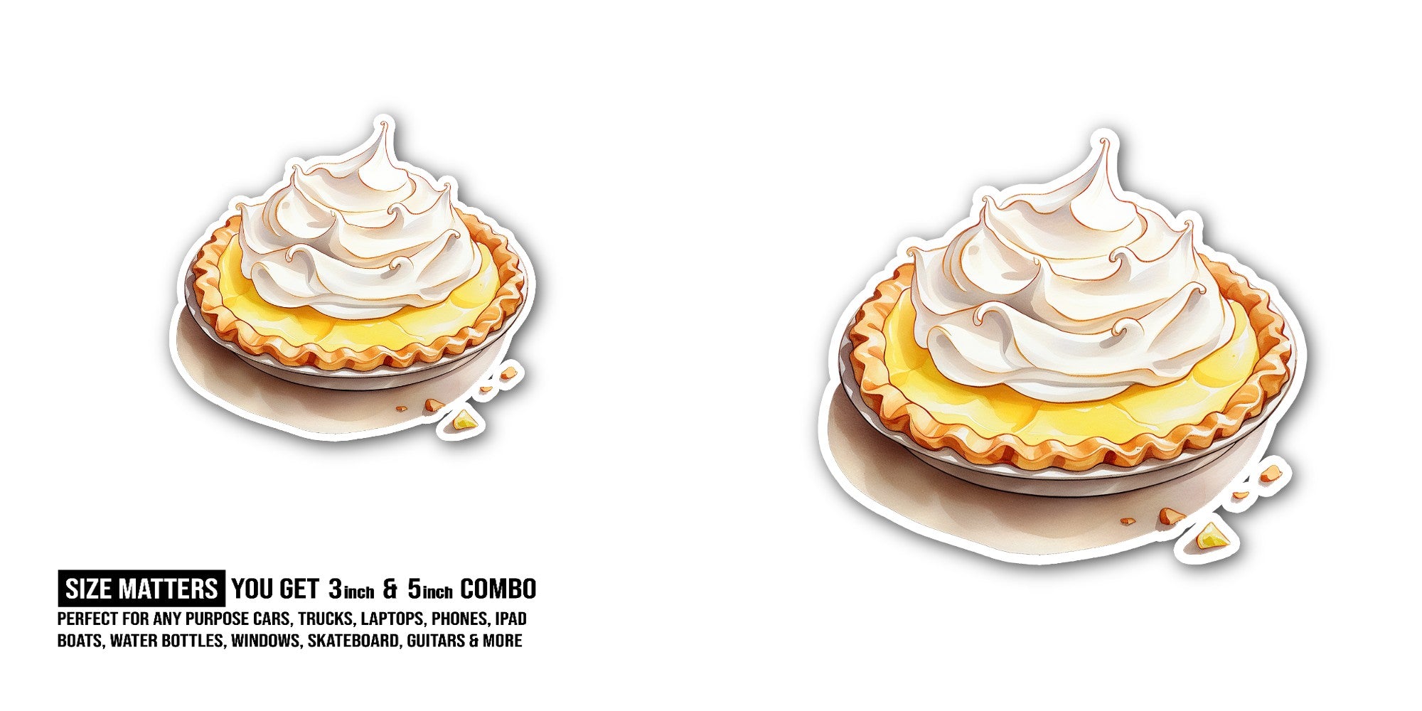 Beautiful Banana Cream Sticker, Waterproof Vinyl Decal Sticker Indoor Or Outdoor 2 (Pieces) 3" and 5"