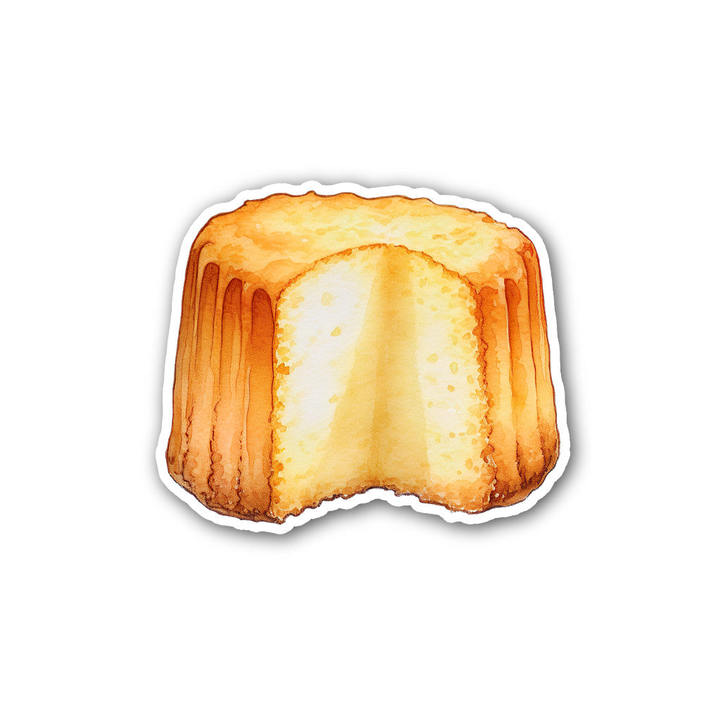 Cute Yummy Canele Sticker, Waterproof Vinyl Decal Sticker Indoor Or Outdoor 2 (Pieces) 3" and 5"