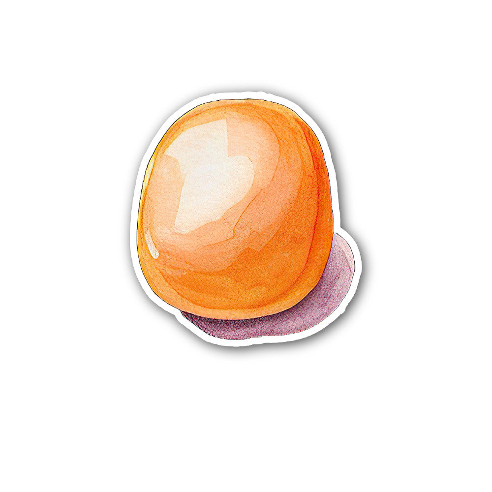 Orange Yummy Toffee Sticker, Waterproof Vinyl Decal Sticker Indoor Or Outdoor 2 (Pieces) 3" and 5"