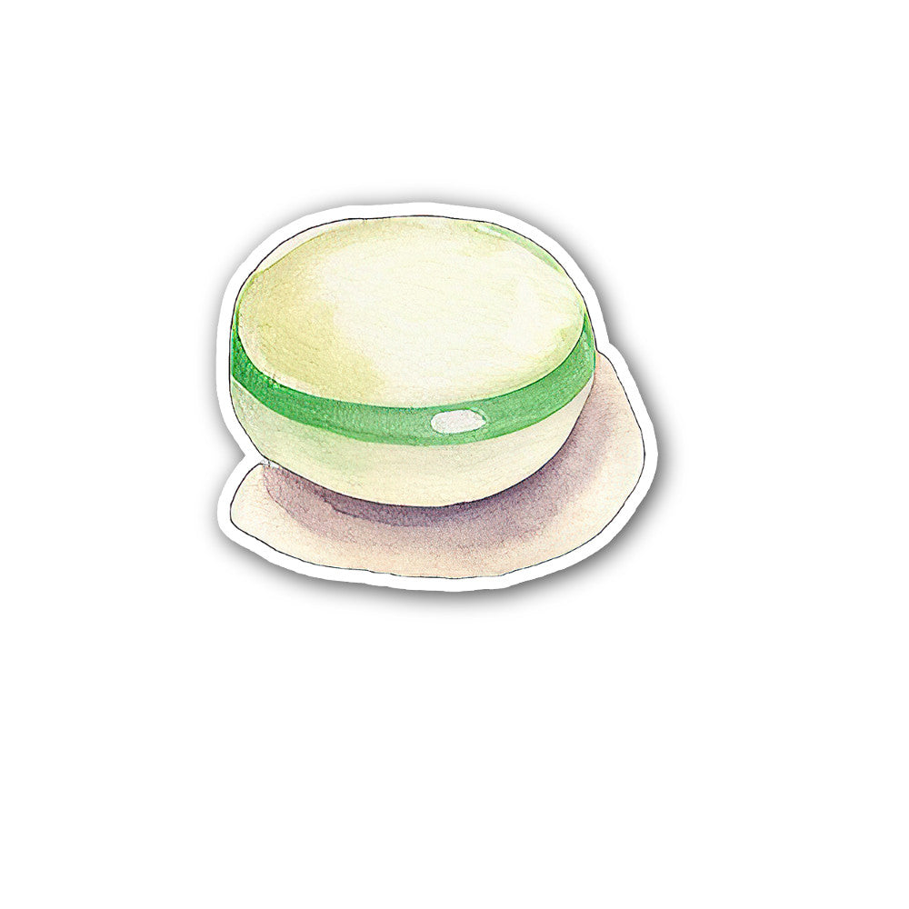 Green & White Colour Toffee Sticker, Waterproof Vinyl Decal Sticker Indoor Or Outdoor 2 (Pieces) 3" and 5"