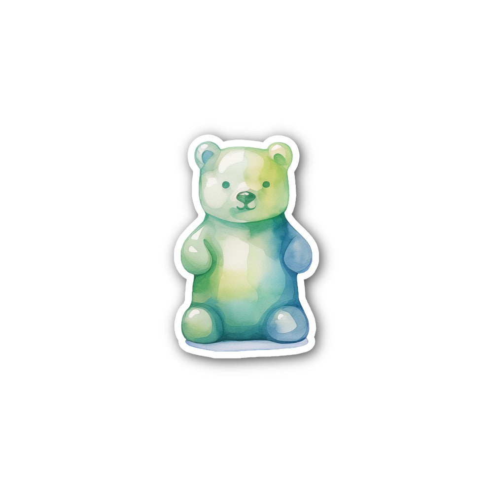 Light Green Gummy Bear Sticker, Waterproof Vinyl Decal Sticker Indoor Or Outdoor 2 (Pieces) 3" and 5"