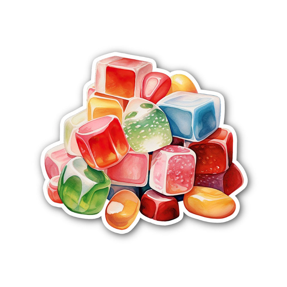 Sweet candy Sticker, Waterproof Vinyl Decal Sticker Indoor Or Outdoor 2 (Pieces) 3" and 5"