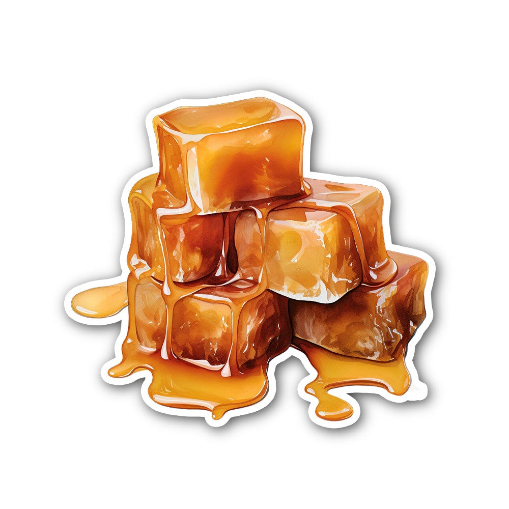 Caramel candy Sticker, Waterproof Vinyl Decal Sticker Indoor Or Outdoor 2 (Pieces) 3" and 5"