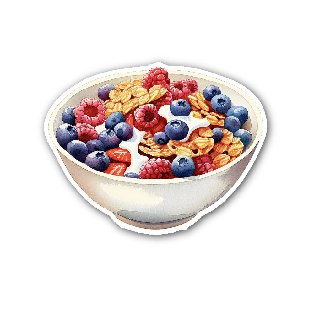 Cereal Sticker, Waterproof Vinyl Decal Sticker Indoor Or Outdoor 2 (Pieces) 3" and 5"