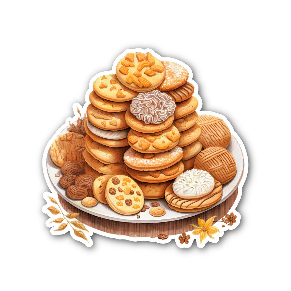 Various types of cookies Sticker, Waterproof Vinyl Decal Sticker Indoor Or Outdoor 2 (Pieces) 3" and 5"