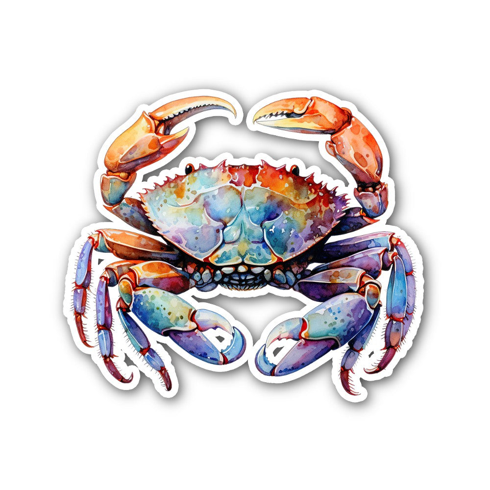 Blue crab Sticker, Waterproof Vinyl Decal Sticker Indoor Or Outdoor 2 (Pieces) 3" and 5"