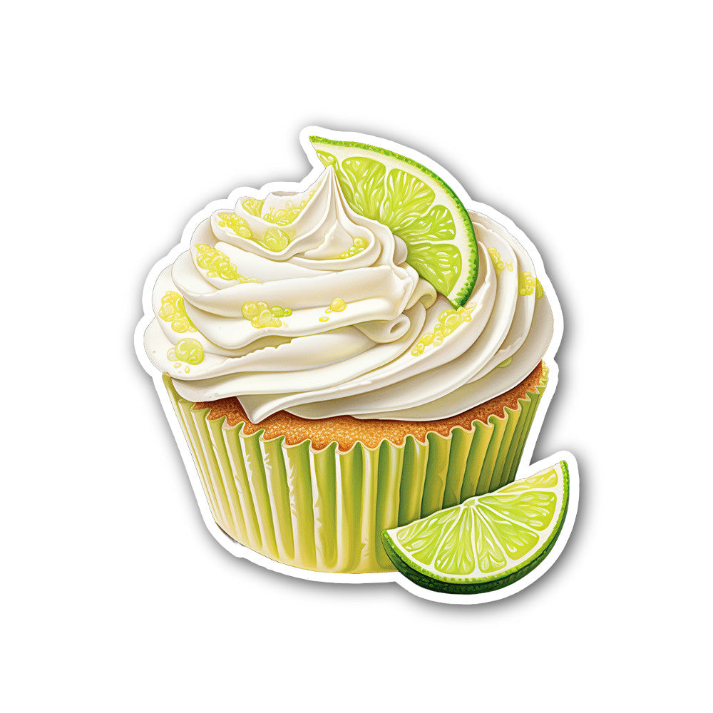 lime-flavored cupcake Sticker, Waterproof Vinyl Decal Sticker Indoor Or Outdoor 2 (Pieces) 3" and 5"