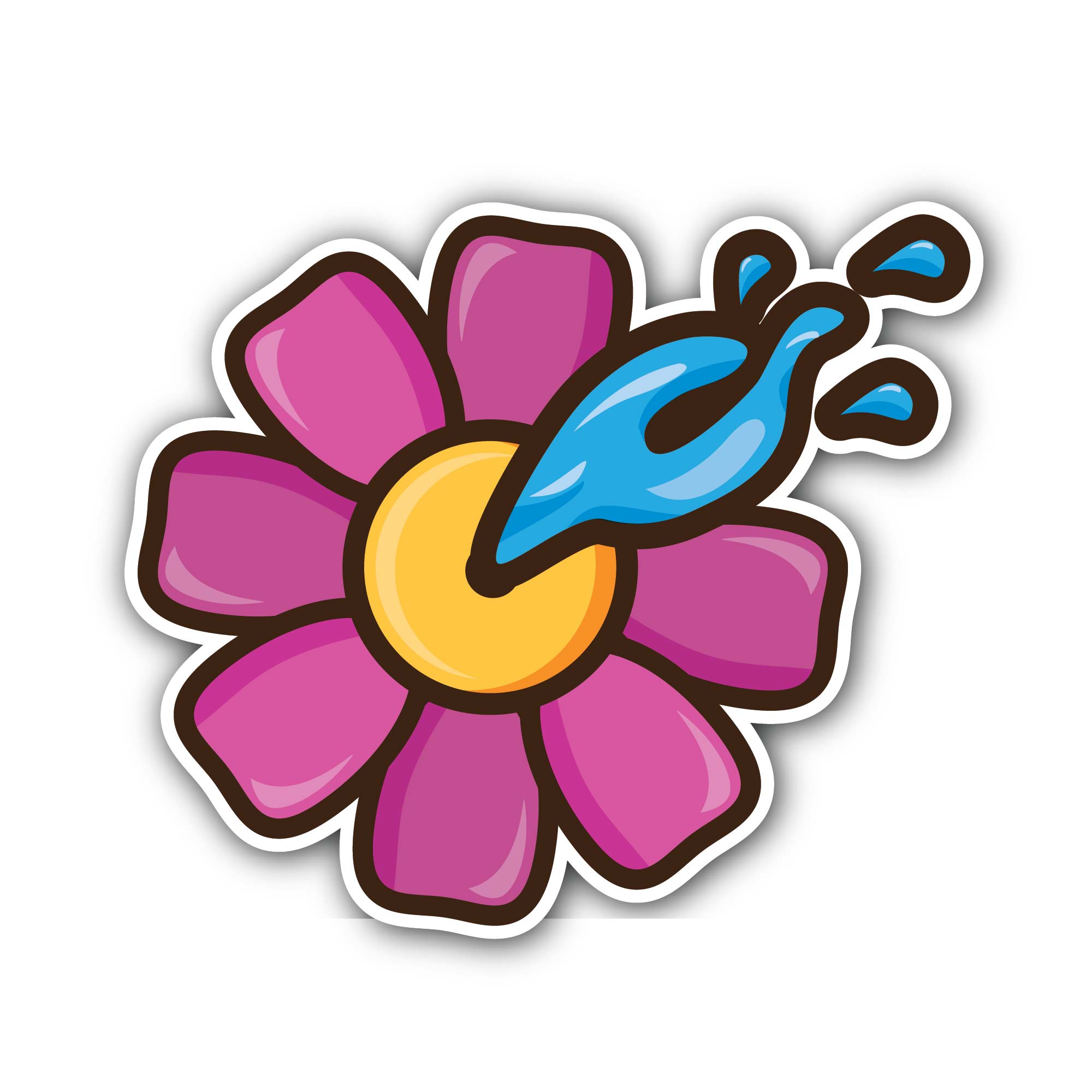 A Colorful Flower Sticker, Waterproof Vinyl Decal Sticker Indoor Or Outdoor 2 (Pieces) 3" and 5"
